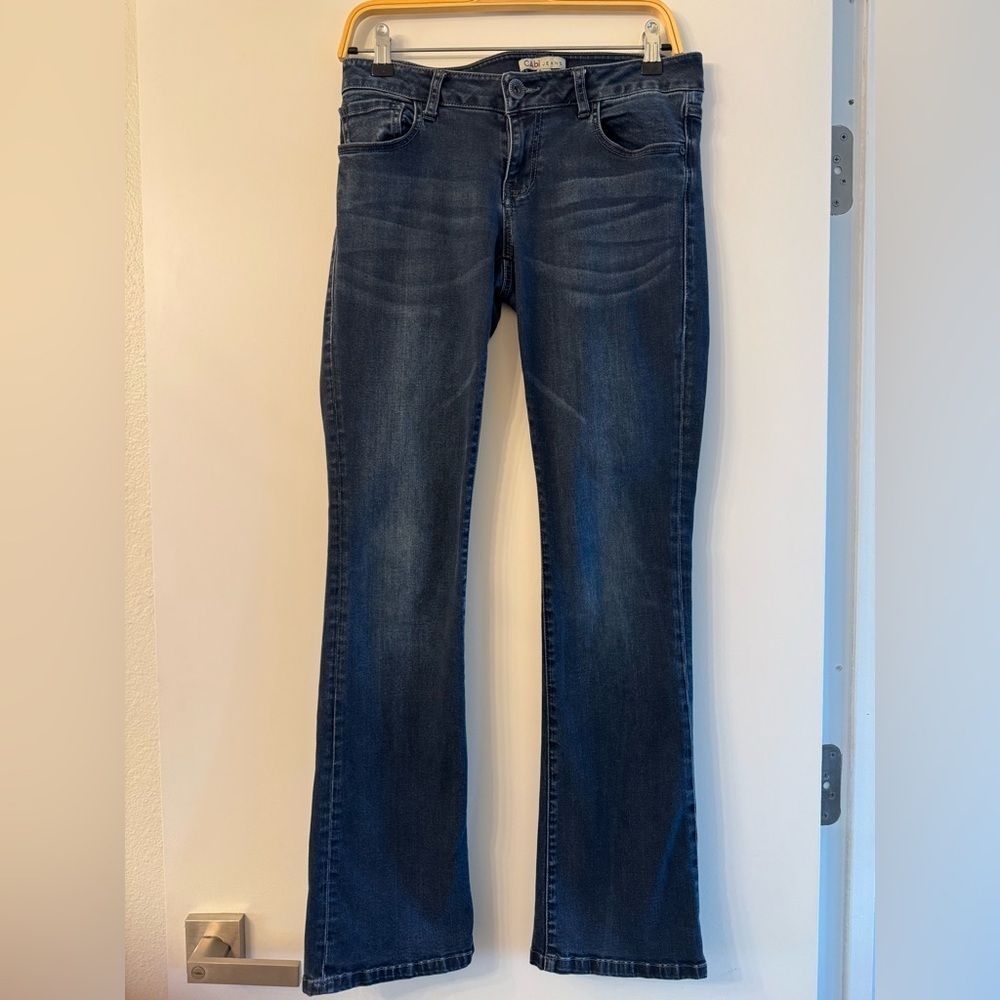 CAbi Woman’s Bootcut Stretch Denim Dark Wash  Blue Style #515R